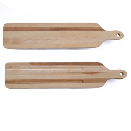 Planche à baguette en bois avec rainures à jus, grande à l'avant et à l'arrière